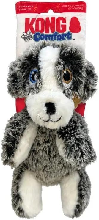 KONG Comfort Pups Low Stuffing Plush Fur and Crinkly Noise with Squeaker