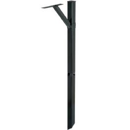 Mailbox Drive-In Post Kit With Adjustable Cross Arm, Black Galvanized Steel, 60-In.