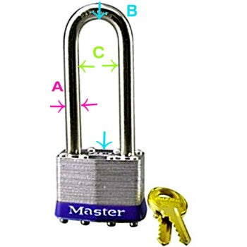 MasterLock 3KALH 0851 Laminated Steel Pin Tumbler Padlock ~ Keyed Alike