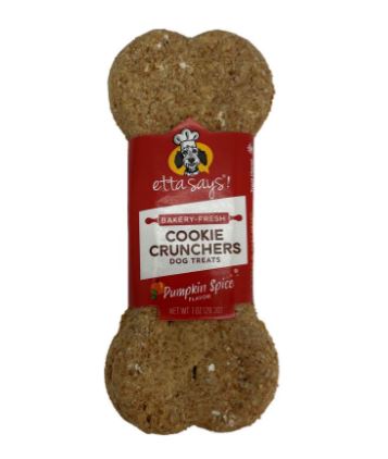 Etta Says Pumpkin Spice Cookie Crunchers Dog Treats (5 in. & 1 oz)