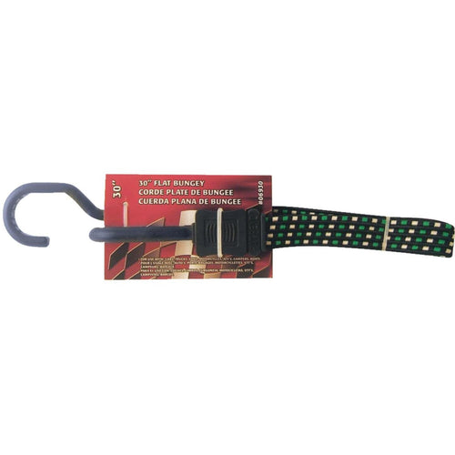 Erickson 3/4 In. x 30 In. Flat Bungee Cord, Black/Green