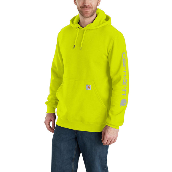 Carhartt Loose Fit Midweight Logo Sleeve Graphic Sweatshirt in Brite Lime (Regular)