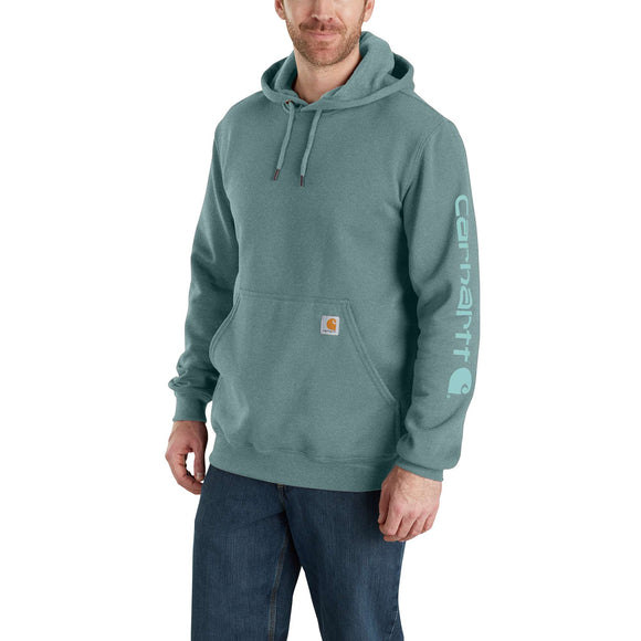 Carhartt Loose Fit Midweight Logo Sleeve Graphic Sweatshirt in Sea Pine Heather