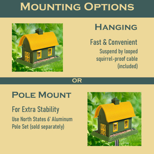 North States Large Green Barn Birdfeeder