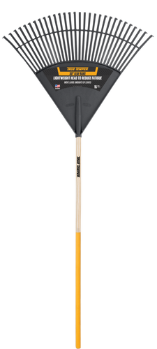 True Temper 1922800 Poly Leaf Rake with Cushion Grip on Hardwood Handle