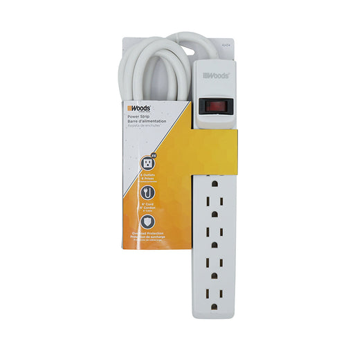 Woods® 6-Outlet Metal Surge Strip
