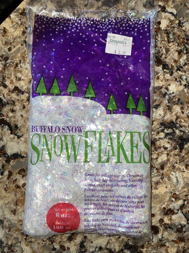 Buffalo Batt Snow Snowflakes 6 Oz Christmas Village Iridescent Artificial Snow