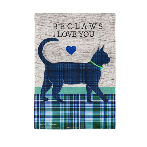 Evergreen Beclaws I Love You Garden Burlap Flag