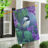 Evergreen Chickadee on Lilac Suede House Flag