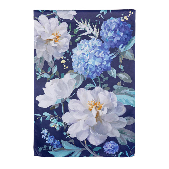 Evergreen Spring Morning Blooms Suede House Flag