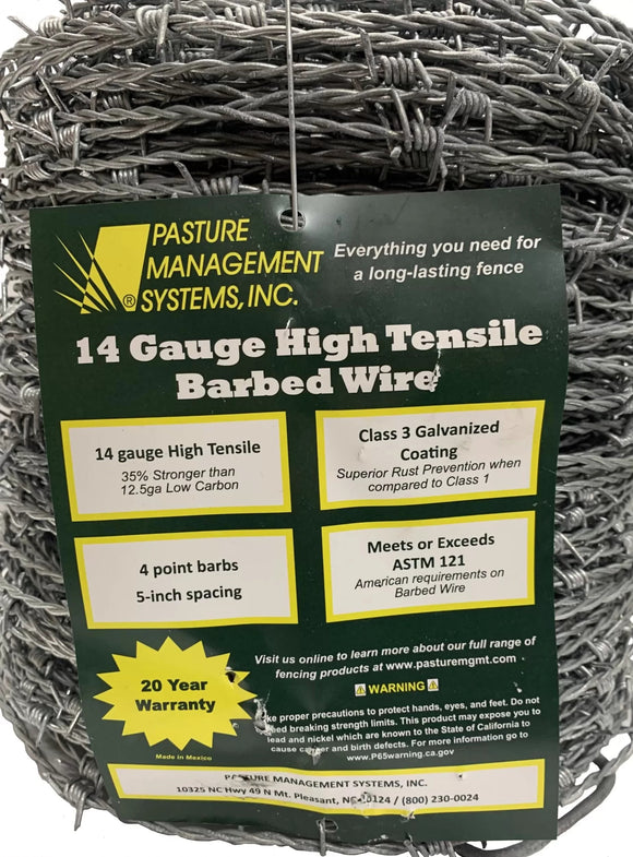Pasture Management 14ga High Tensile Barbed Wire