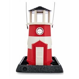 Bird Feeder, Red/White Lighthouse, 8-Lb. Capacity