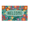 Evergreen Floral Patterned Bunny Florals Coir Mat
