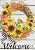 Briarwood Lane Sunflower Fall Wreath Welcome House Flag