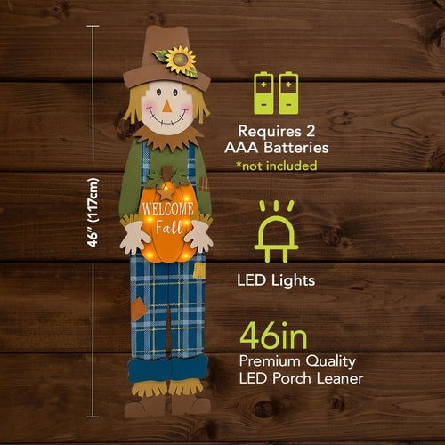 Briarwood Lane Standing Scarecrow Pine Porch Leaner
