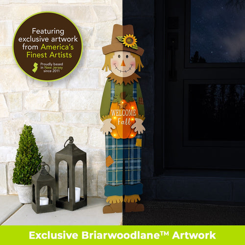 Briarwood Lane Standing Scarecrow Pine Porch Leaner