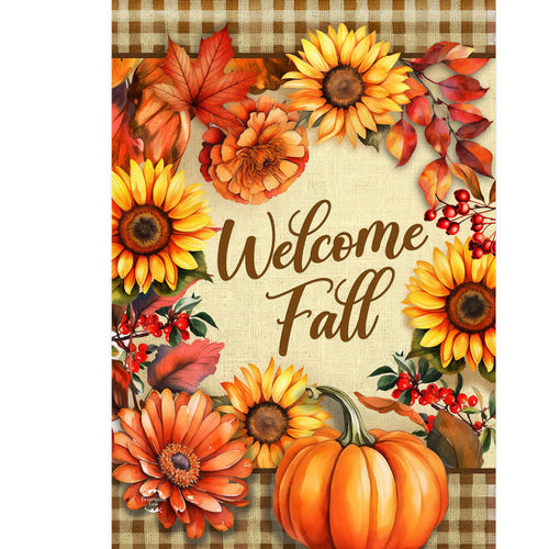 Briarwood Lane Welcome Fall Flowers Double-Sided Garden Flag