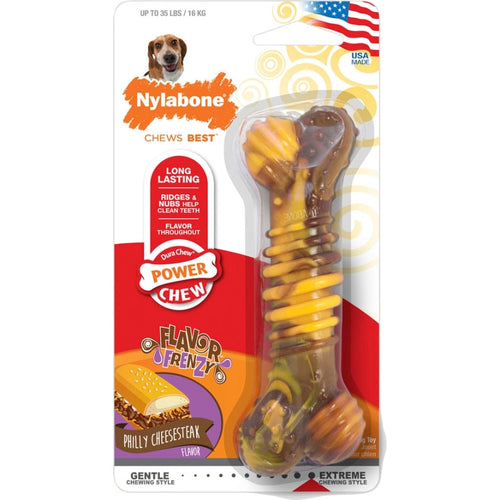 Nylabone Flavor Frenzy Power Chew Philly Cheesesteak Dog Toy