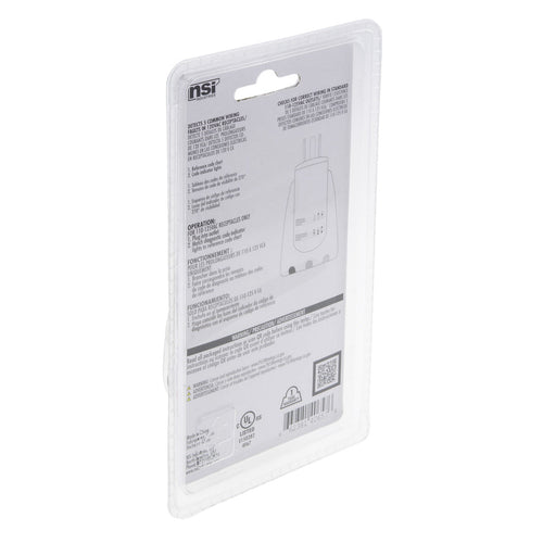 NSI Industries TES-122 Receptacle Analyzer Tester, Electrical Junction Box Wiring Analyzer