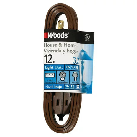 Woods® 3-Outlet Extension Cords 12 ft. Brown (12', Brown)