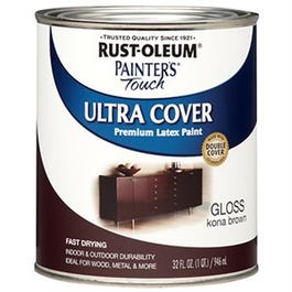 Painter's Touch Ultra Cover Latex Paint, Kona Brown Gloss, 1-Qt.