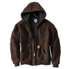 Active Quilted Flannel-Lined Jacket With Hood, Dark Brown, Medium