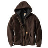 Active Quilted Flannel-Lined Jacket With Hood, Dark Brown, Large Tall