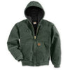 Active Quilted Flannel-Lined Jacket With Hood, Moss, XL