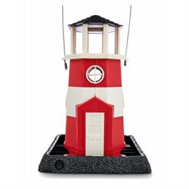 Bird Feeder, Red/White Lighthouse, 8-Lb. Capacity