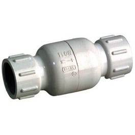 PVC Check Valve, Threaded, White, Schedule 40, 1-1/2-In.