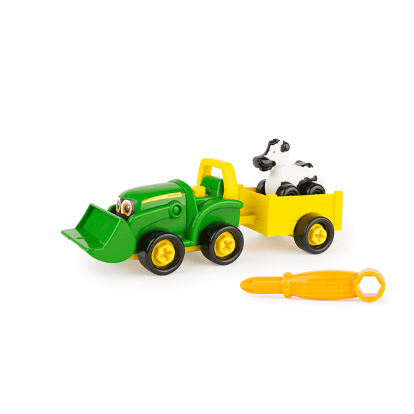 John Deere Build-a-Buddy - Bonnie Scoop Tractor with Wagon, Cow and Screwdriver