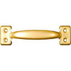 Door Pull With Screws, Dull Brass Finish, 5.75-In.