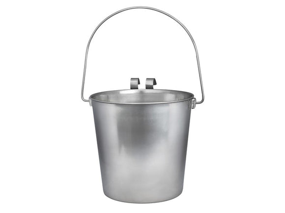 Indipets Stainless Steel Heavy Duty Flat-Sided Pail