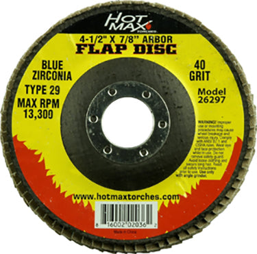 FLAP DISK 80 GRIT BLUE ZIRCON 4 1/2 X 7/8