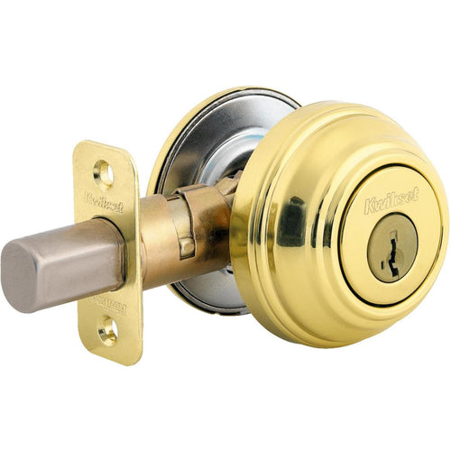 Kwikset Signature Series Polished Brass Single Cylinder Deadbolt