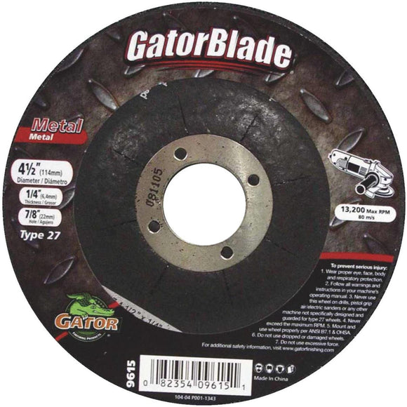 Gator Blade Type 27 4-1/2 In. x 1/4 In. x 7/8 In. Metal Cut-Off Wheel