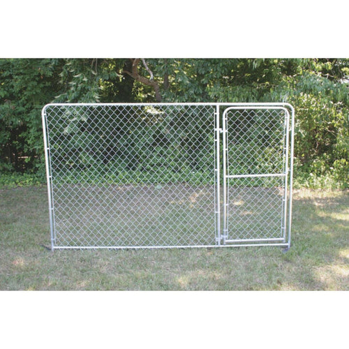 Fence Master Silver Series 10 Ft. W. x 6 Ft. H. Steel Kennel Panel with Door