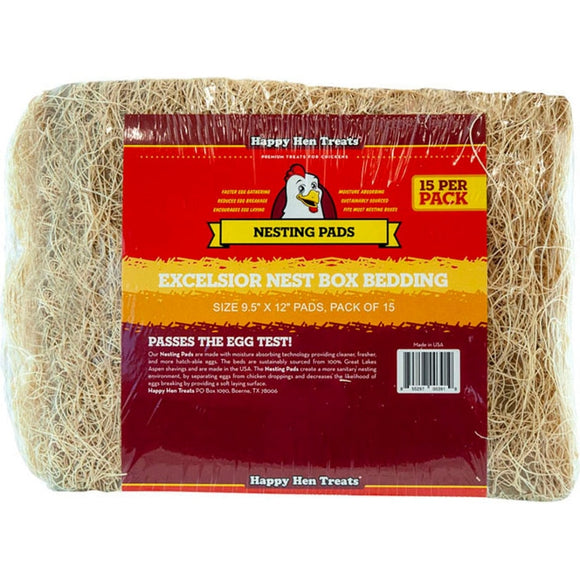 HAPPY HEN EXCELSIOR NEST BOX BEDDING PADS (9.5X12 IN-15 CT)