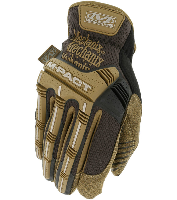 Mechanix Wear Mpact Resistant Work Gloves M-Pact® Open Cuff Brown, Large (Large, Brown)